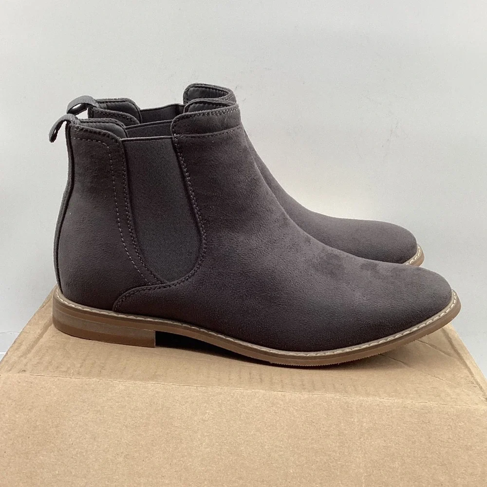 Goodfellow & Co Mens Chelsea Boots Gray Faux Suede Ankle Boots Size 8 003018